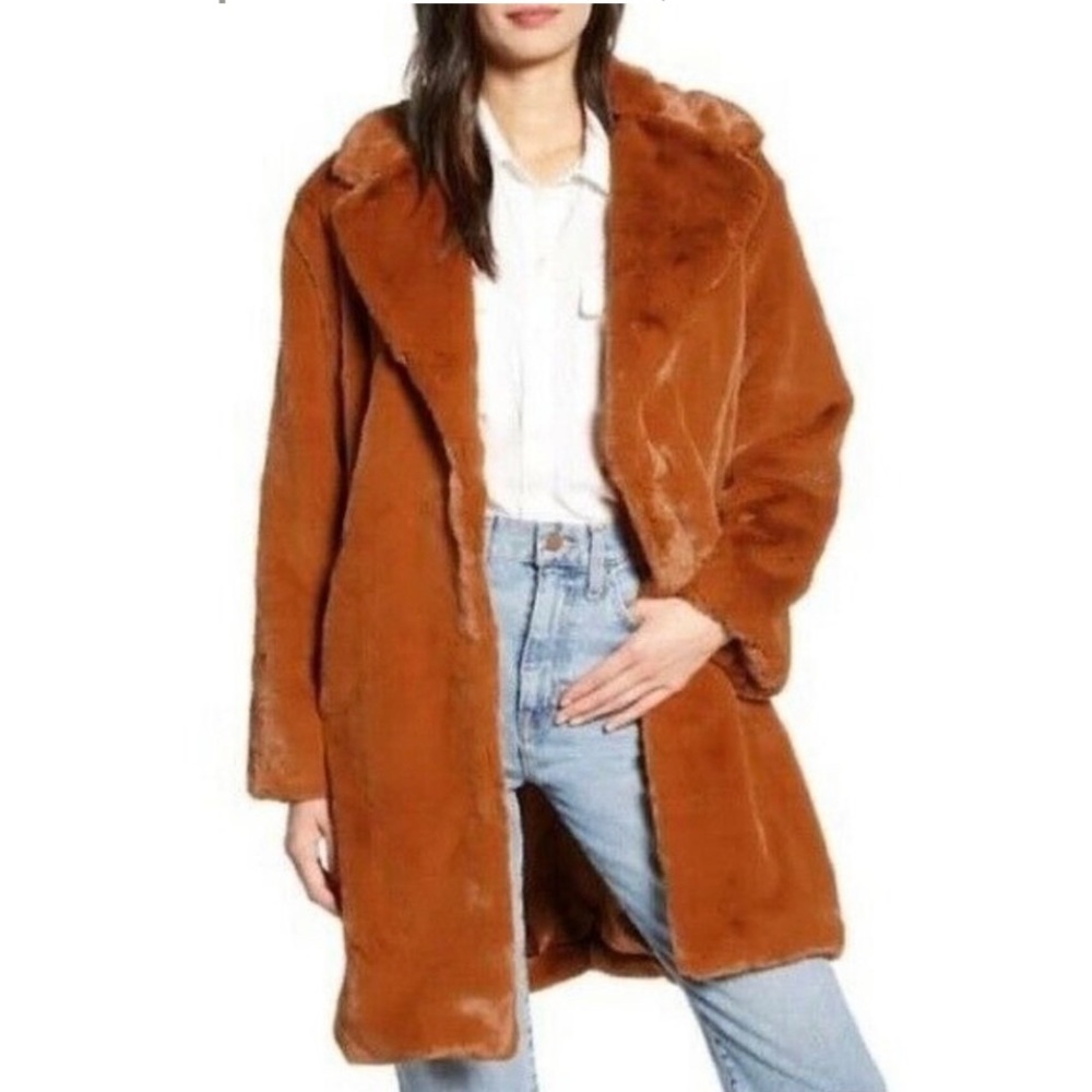 NWT XS Something Navy Faux Fur Teddy Coat.